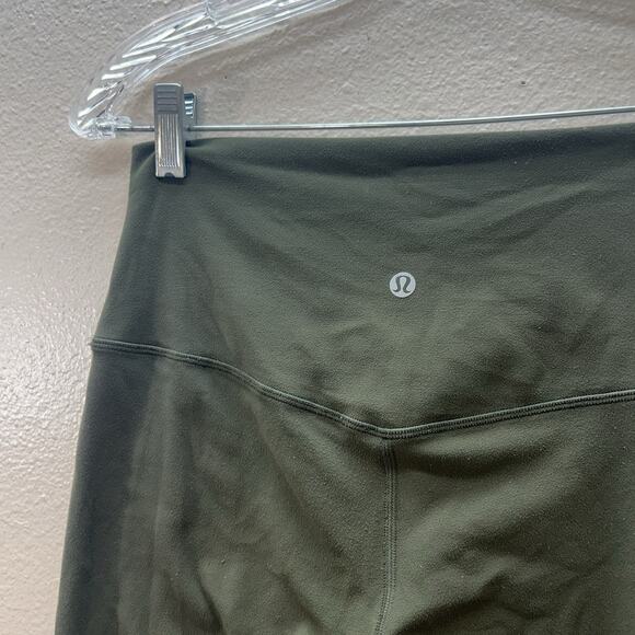 Lululemon Align Crop 21” Olive Green Leggings Athletic SZ 8 Nulu Stretch - Picture 9 of 10